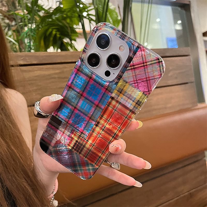 Plaid Holographic Case Phone