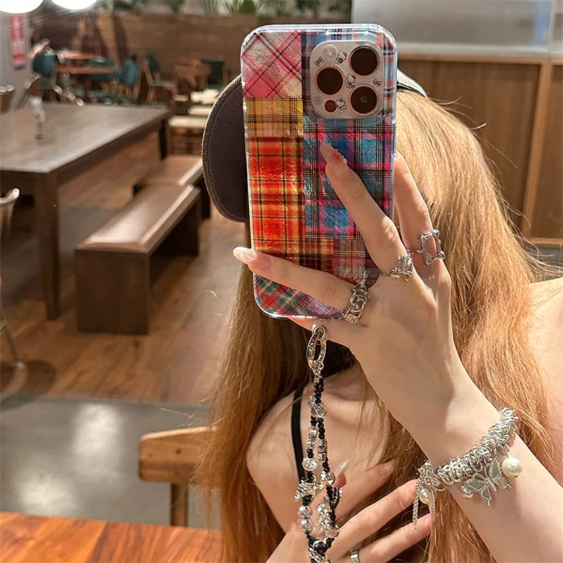 Plaid Holographic Case Phone