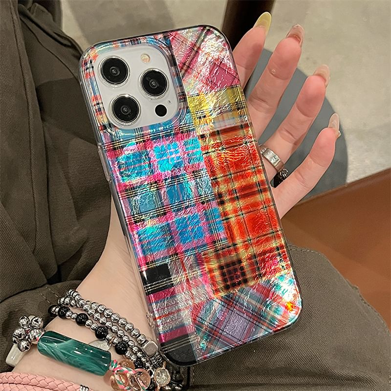 Plaid Holographic Case Phone