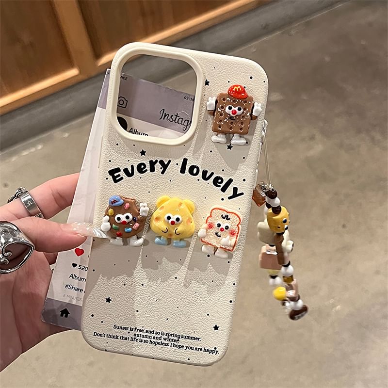 Strap / Phone Cartoon Food Case Set