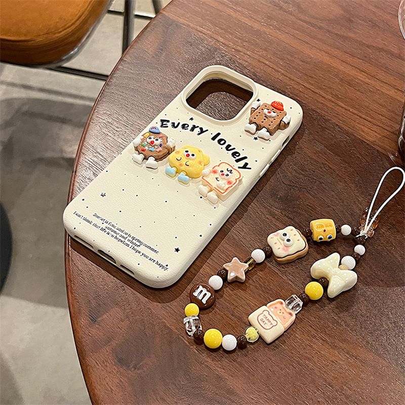 Strap / Phone Cartoon Food Case Set