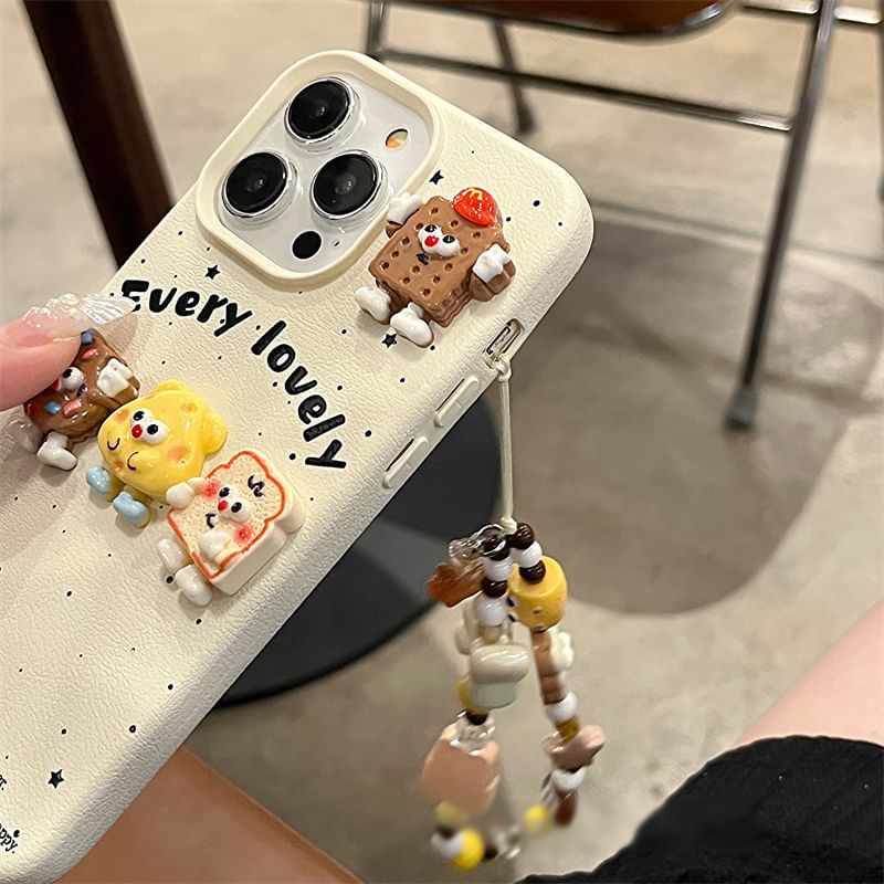 Strap / Phone Cartoon Food Case Set