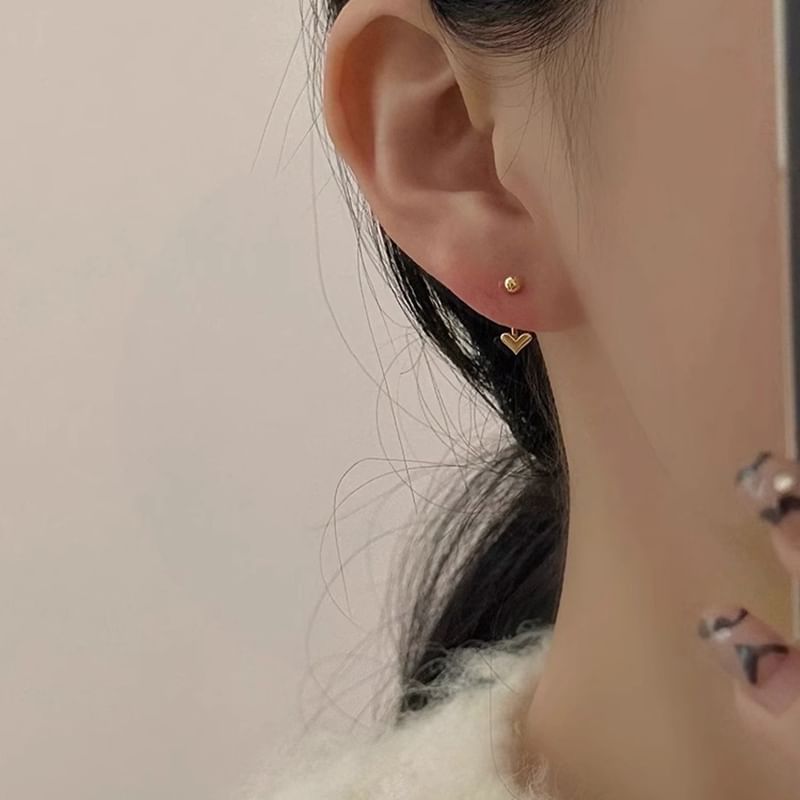 Threader Earring Alloy Heart