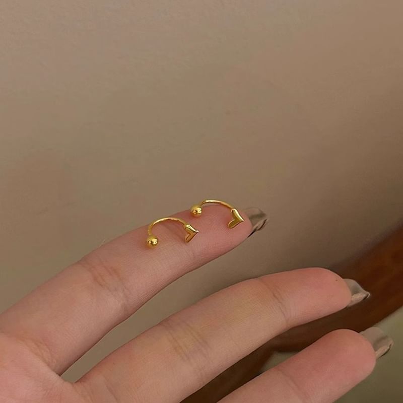 Threader Earring Alloy Heart