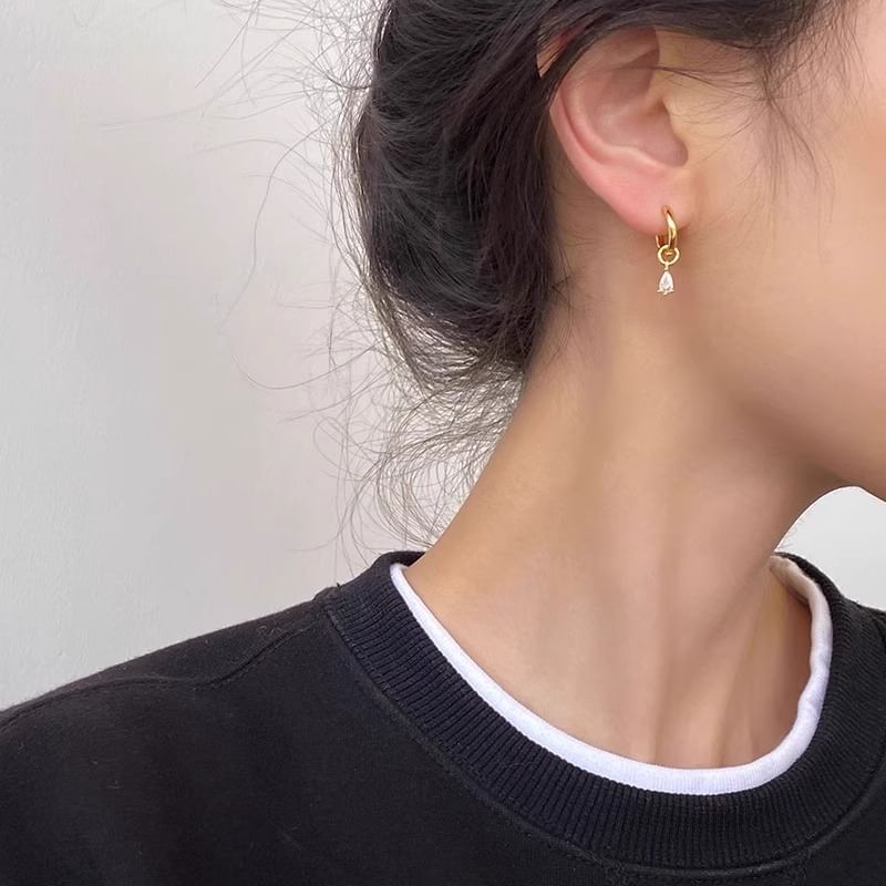 Alloy Drop Rhinestone of + Huggie Earring 3: Set