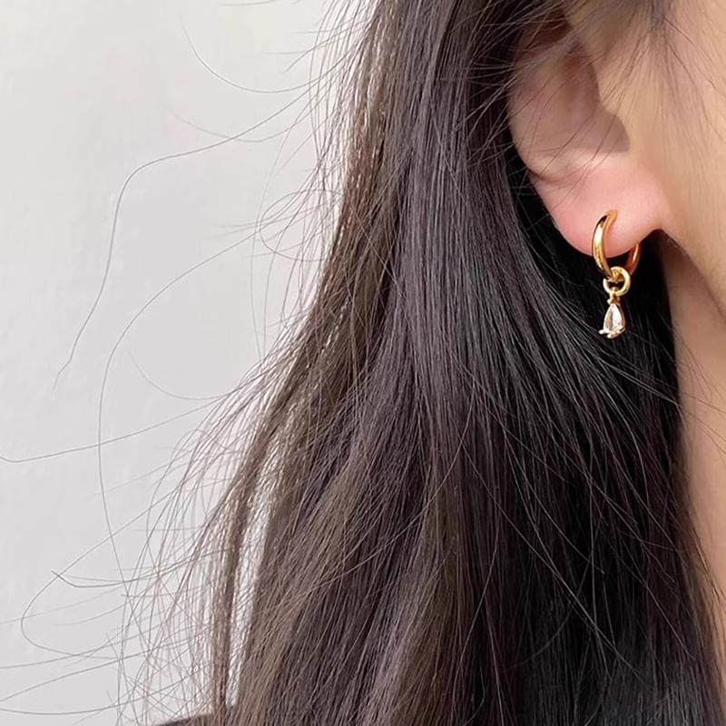 Alloy Drop Rhinestone of + Huggie Earring 3: Set