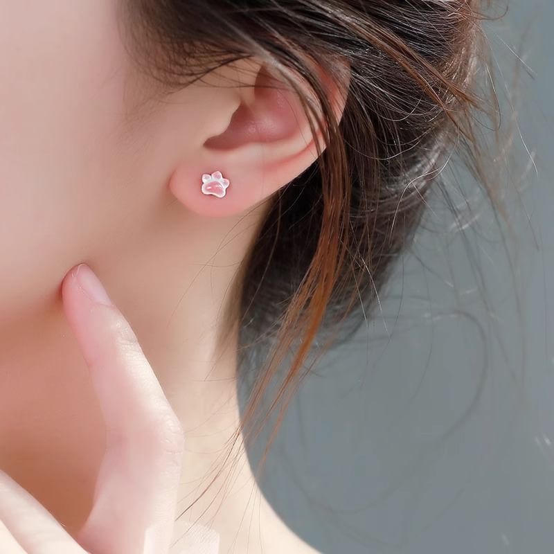 Paw Earrings Cat Ceramic