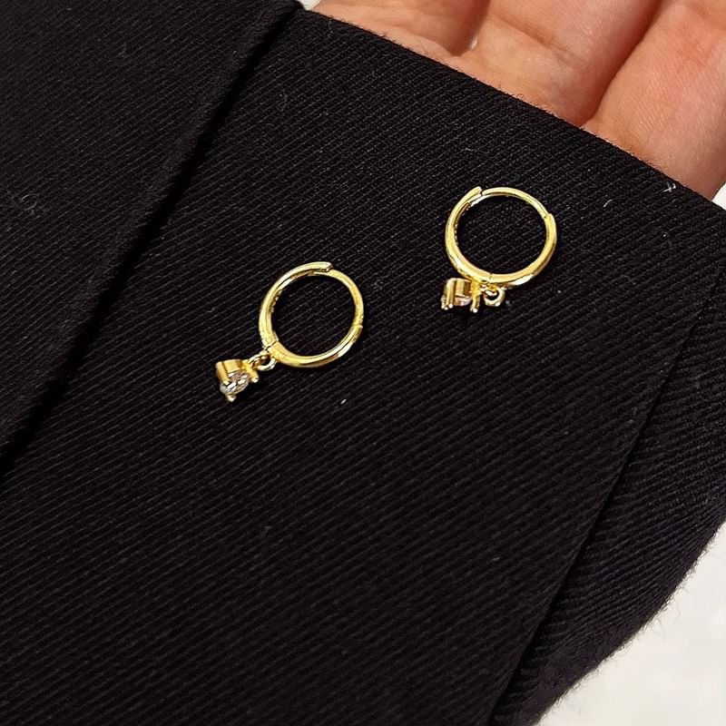 Alloy Rhinestone Drop Earring