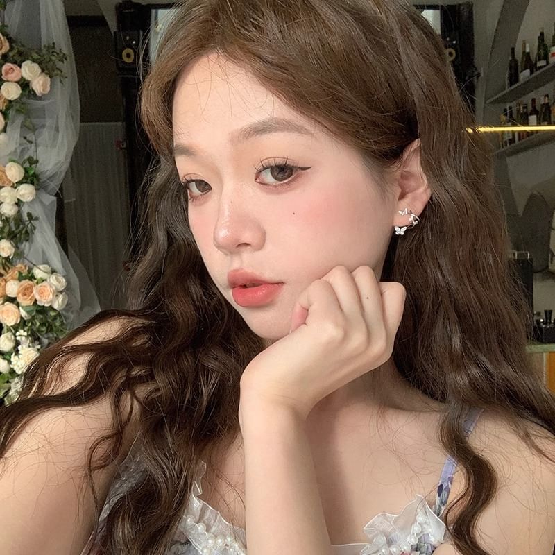 Butterfly Earring Huggie Alloy