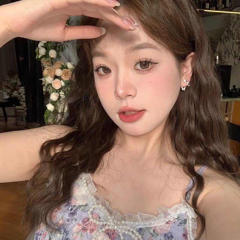 Butterfly Earring Huggie Alloy