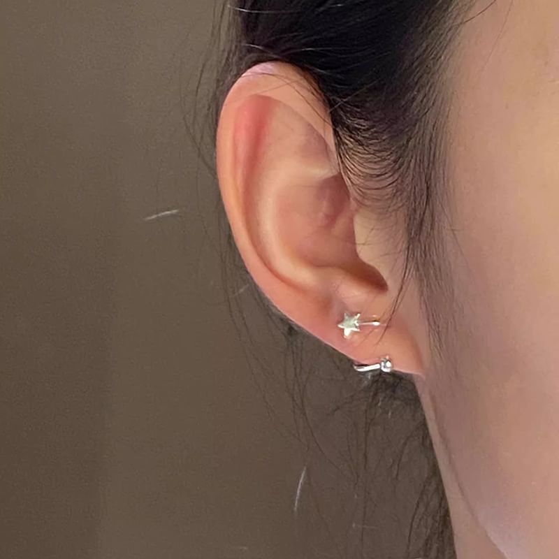 Heart Alloy Jacket Star Ear Bead /