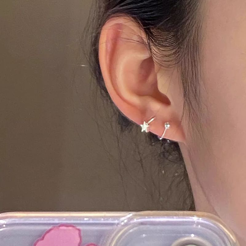 Heart Alloy Jacket Star Ear Bead /