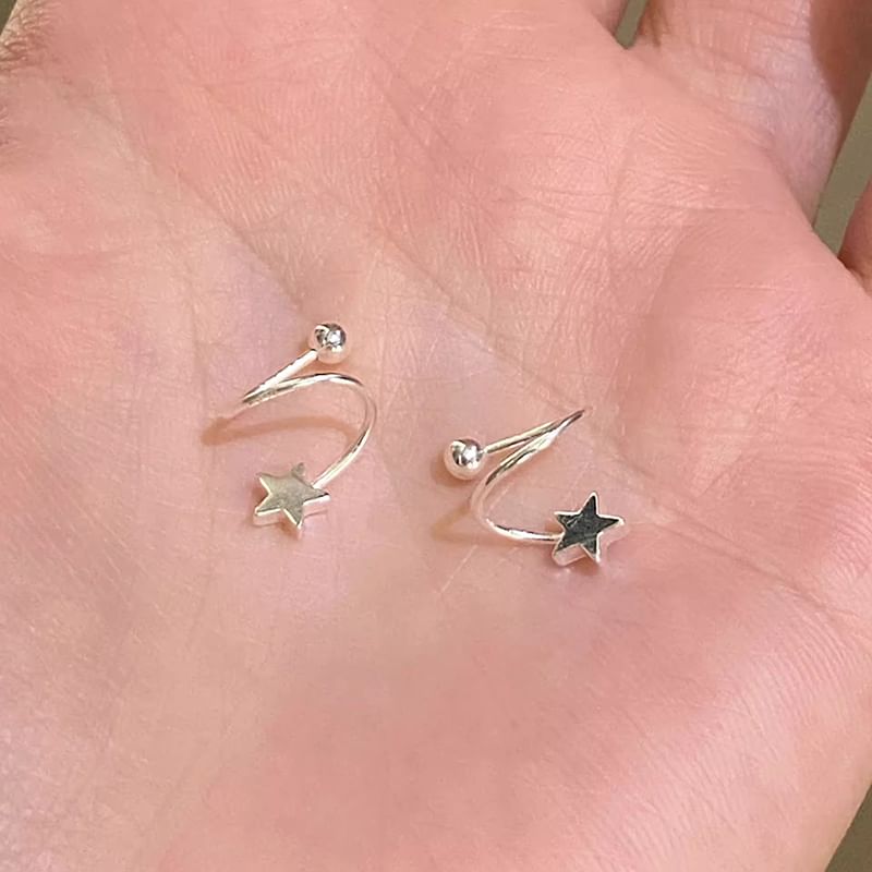 Heart Alloy Jacket Star Ear Bead /