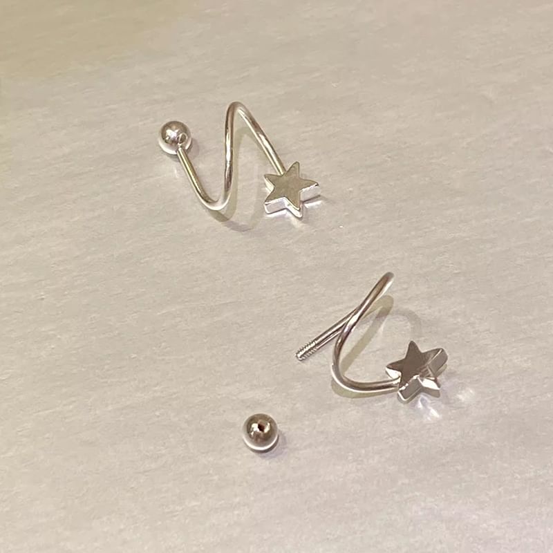 Heart Alloy Jacket Star Ear Bead /