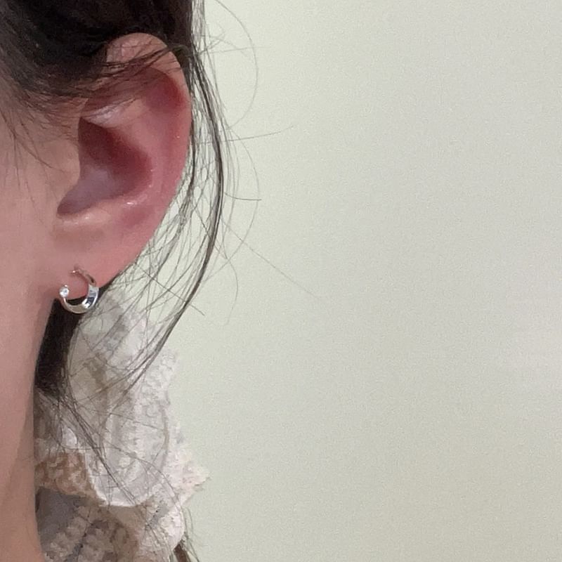 Stud Moon Earring Alloy Rhinestone