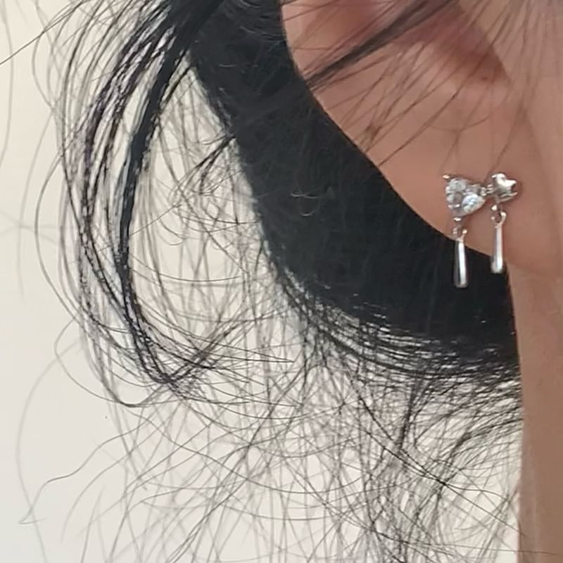 Drop Earring Rhinestone Alloy Heart