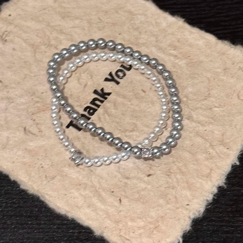 Bracelet Rhinestone Pearl Alloy Faux