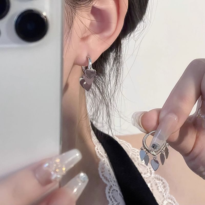 Earring Heart Alloy Drop