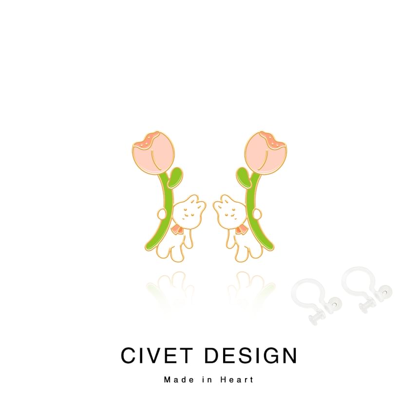 Various Cartoon Rabbit Sterling Cuff Earring Silver Ear ) / ( Stud Designs