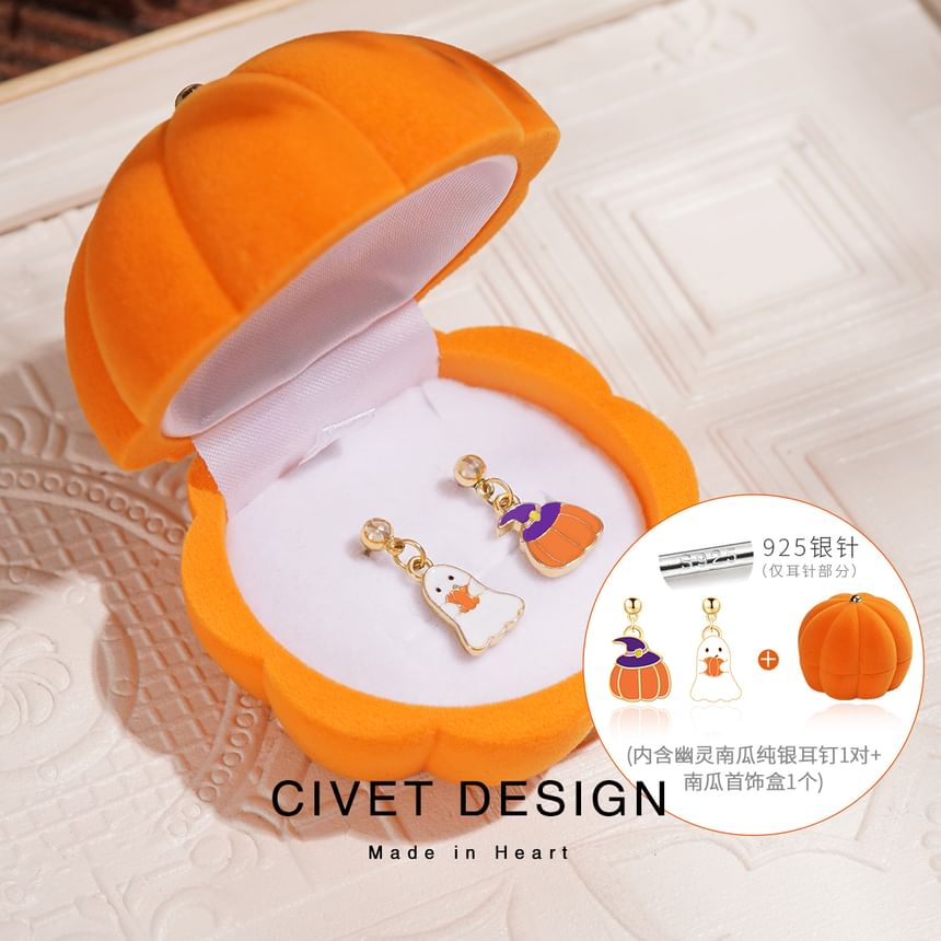 Phantom Pumpkin + Jewelry Box Velvet Earring Halloween