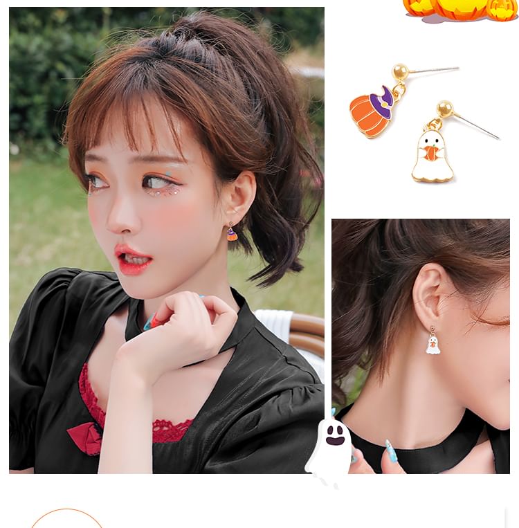 Phantom Pumpkin + Jewelry Box Velvet Earring Halloween