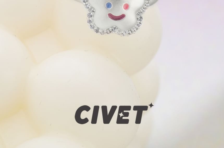 Flower Smiley Ring Face Open