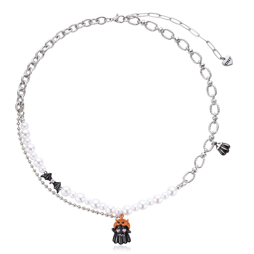 Pumpkin ChiropteraPearl Halloween Necklace