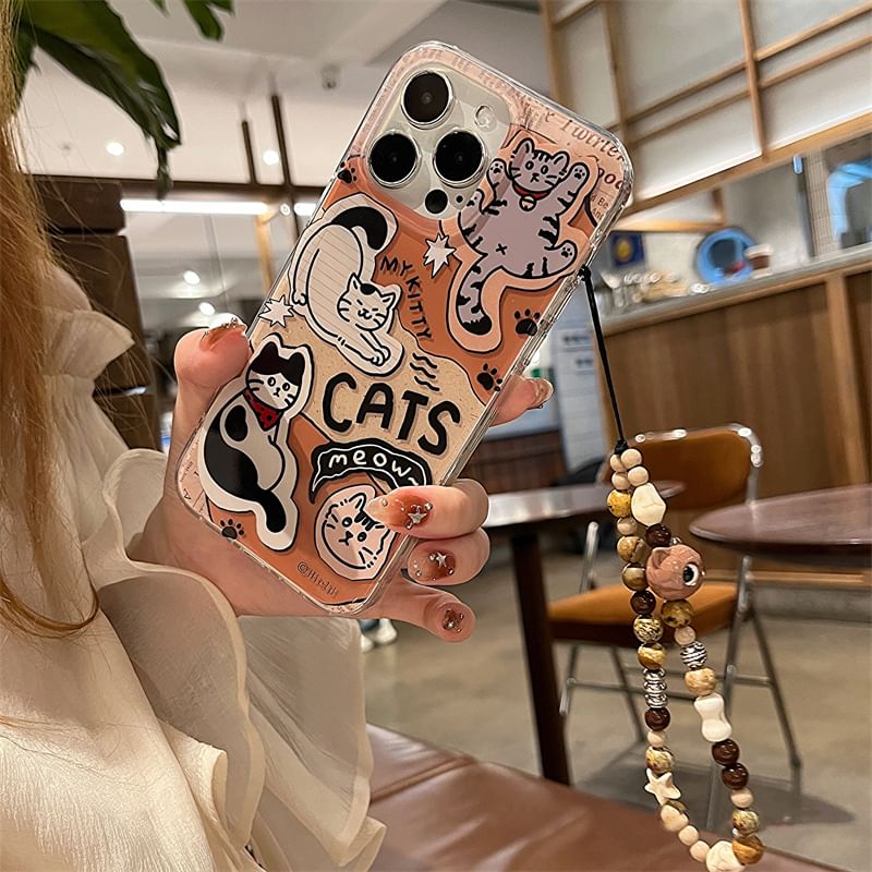 / Cat Strap Phone Set Case
