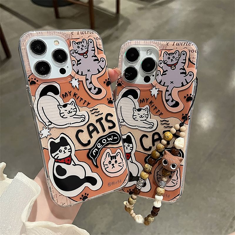 / Cat Strap Phone Set Case