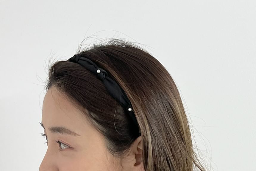 Headband Knot Pearl Faux