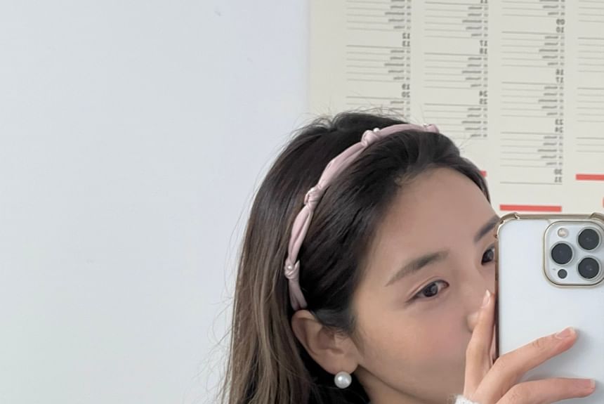 Headband Knot Pearl Faux