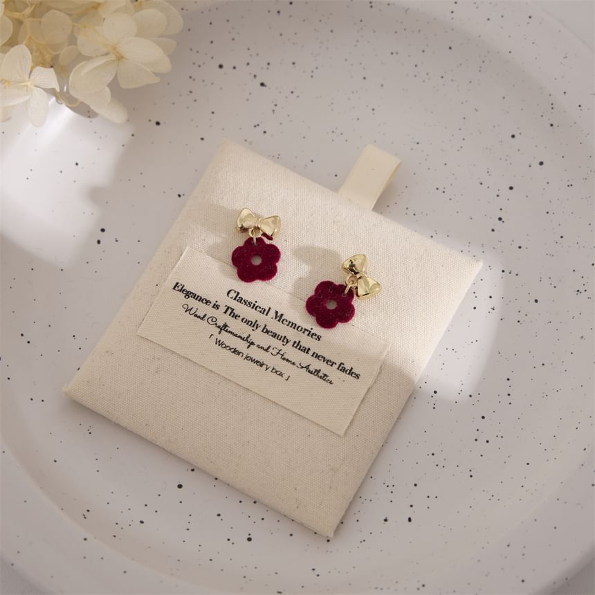 Earring Bow / Clip-On Drop Floral