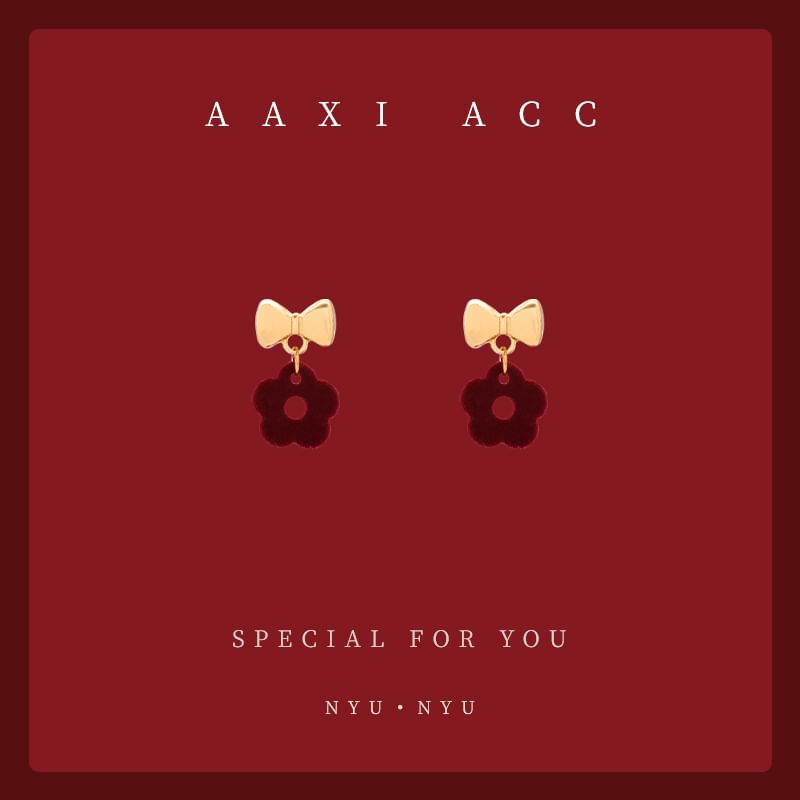 Earring Bow / Clip-On Drop Floral