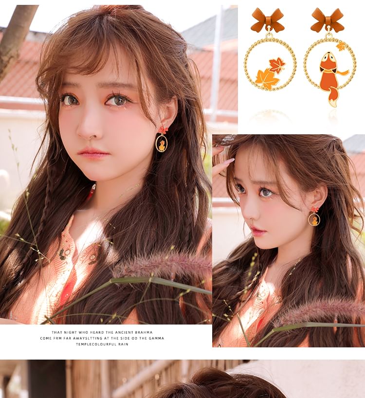 Earring On Hoop Fox / Clip