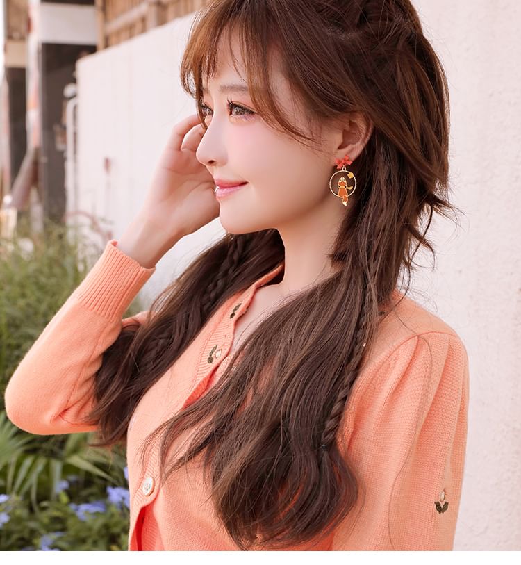 Earring On Hoop Fox / Clip