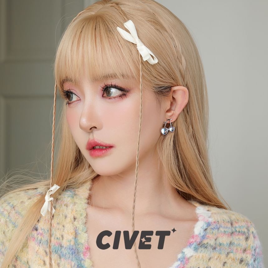 / Earring Heart Clip-On Cherry Stud