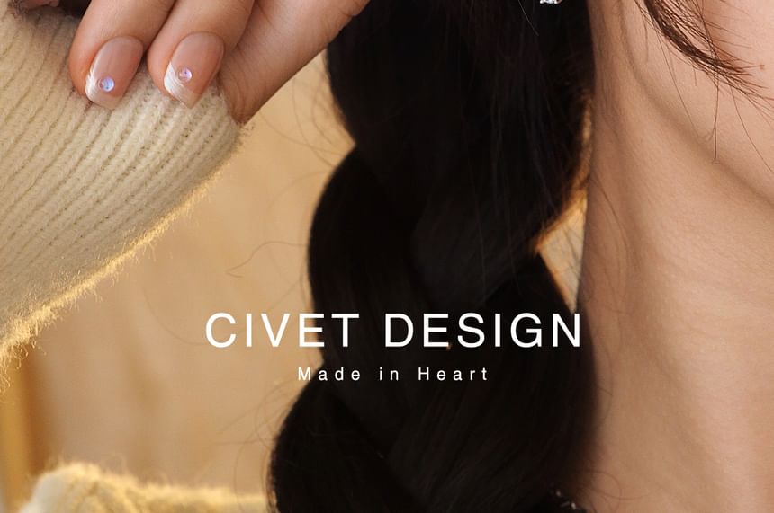 Clip Stud Coffee On Earring /