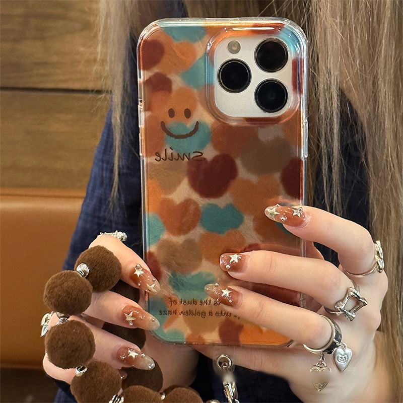 Case Strap Phone Pom Smiley Set /