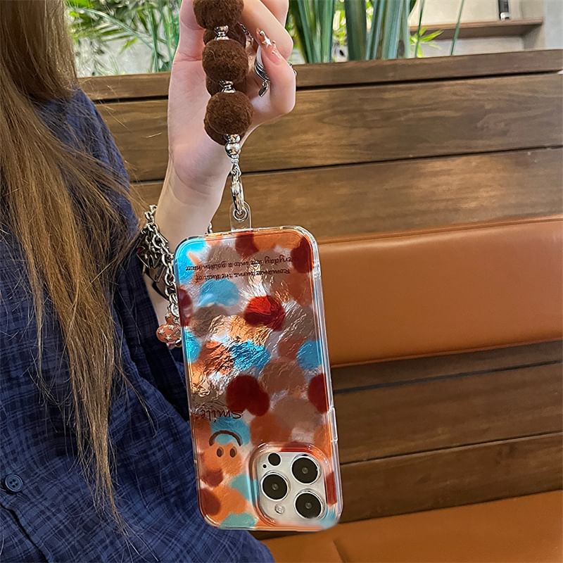 Case Strap Phone Pom Smiley Set /