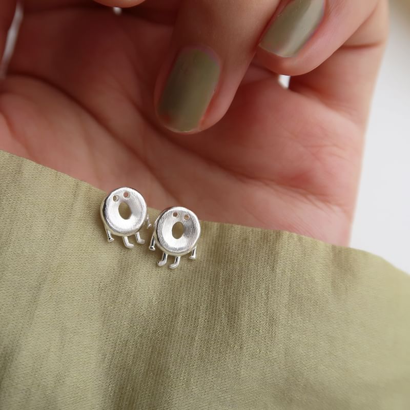 Cartoon 925 Sterling Stud Earring Silver