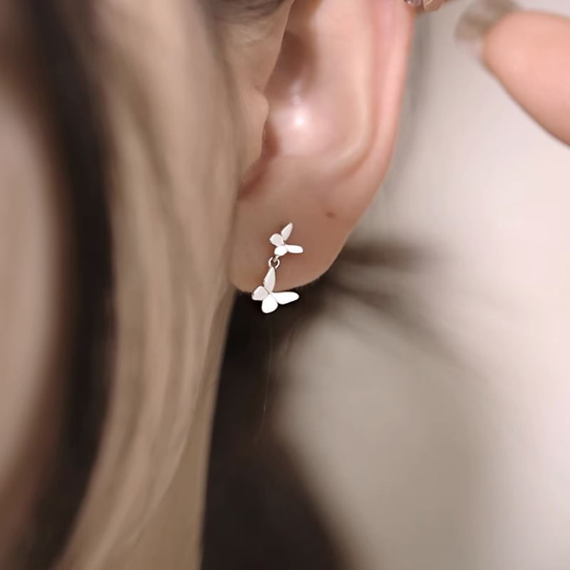 Drop Silver 925 Earring Butterfly Sterling