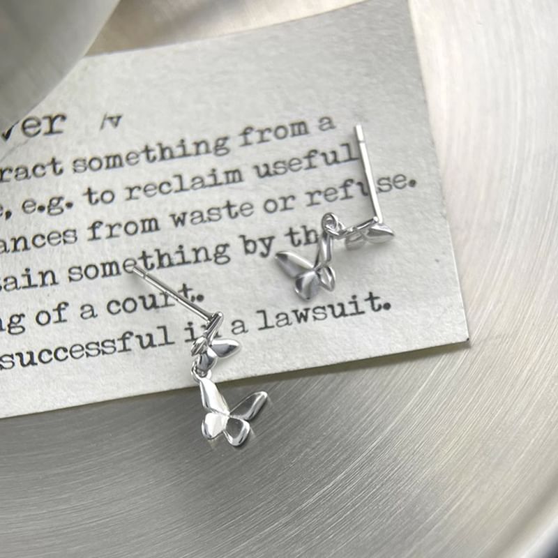 Drop Silver 925 Earring Butterfly Sterling