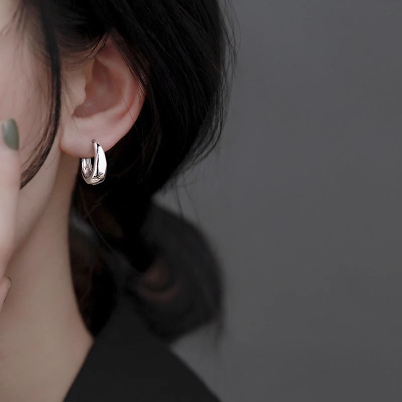 Hoop Glossy Earring 925 Silver Sterling