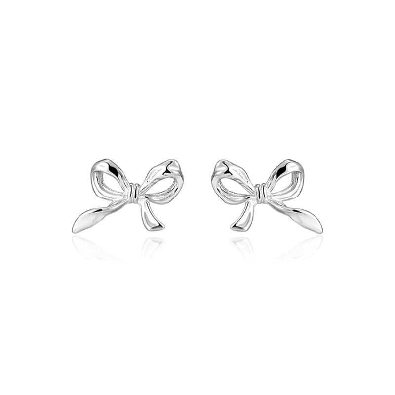 Silver Bow Sterling 925 Stud Earring