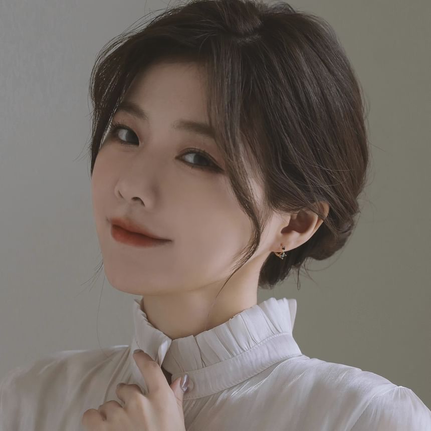 Earring 925 Huggie Silver Sterling Rhinestone