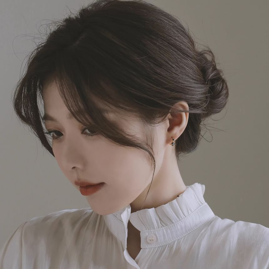 Earring 925 Huggie Silver Sterling Rhinestone