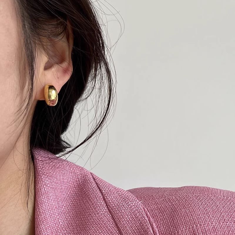 Silver Glossy Earring Hoop Sterling 925