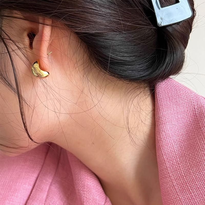 Silver Glossy Earring Hoop Sterling 925