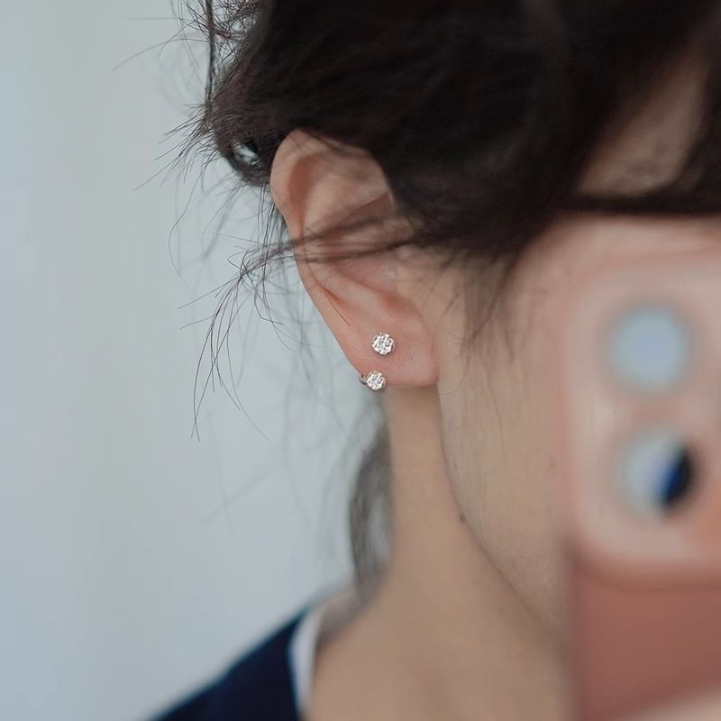 Earring Rhinestone Huggie Open