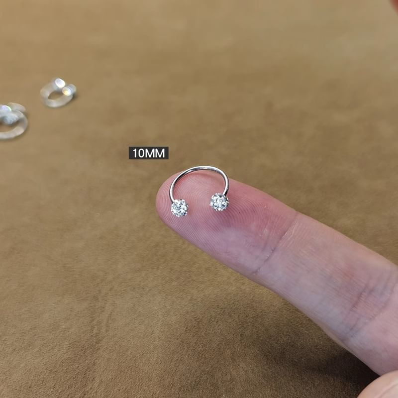 Earring Rhinestone Huggie Open